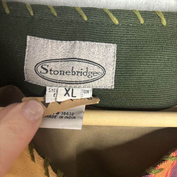 Vtg Up Cycled Patchwork Jacket XL Embroidered Lagenlook Teacher Pockets Oversize - Picture 12 of 16